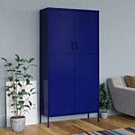 Vidaxl Wardrobe Navy Blue 90x50x180 Cm Steel