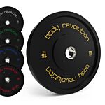 Body Revolution Olympic Bumper Plates (black) 15 Kg Pair