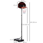 Homcom Adjustable Basketball Hoop Stand, With Wheels And Stable Base