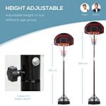 Homcom Adjustable Basketball Hoop Stand, With Wheels And Stable Base