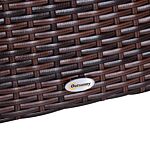 Outsunny Outdoor Patio Rattan Wicker Coffee Table Bistro Side Table W/ Umbrella Hole And Storage Space, Brown
