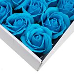 Craft Soap Flowers - Med Rose - Sky Blue - Pack Of 10