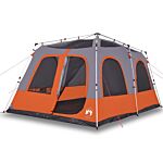 Vidaxl Family Tent Dome 8-person Grey And Orange Quick Release