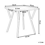 Dining Table Dark Wood Top Black Metal Legs 70 X 70 Cm 4 Seater Square Industrial Beliani