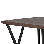Dining Table Dark Wood Top Black Metal Legs 70 X 70 Cm 4 Seater Square Industrial Beliani