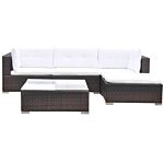 Vidaxl 5 Piece Garden Lounge Set With Cushions Poly Rattan Brown