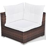 Vidaxl 5 Piece Garden Lounge Set With Cushions Poly Rattan Brown