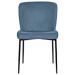 Set Of 2 Chairs Blue Denim Shade Polyester Knitted Texture Metal Legs Beliani