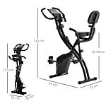 Homcom 2-in-1 Foldable Exercise Bike Recumbent Stationary Bike 8-level Adjustable Magnetic Resistance With Pulse Sensor Lcd Display