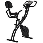 Homcom 2-in-1 Foldable Exercise Bike Recumbent Stationary Bike 8-level Adjustable Magnetic Resistance With Pulse Sensor Lcd Display