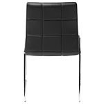 Set Of 2 Dining Chairs Black Faux Leather Chromed Metal Legs Modern Beliani