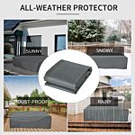 Outsunny Oxford Patio Set Cover Outdoor Garden Rattan Sun Lounger Furniture Protection Cover Protector Waterproof Anti-uv Grey 205l X 192w X 61hcm