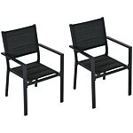 Outsunny Set Of Two Aluminium Stacking Garden Chairs