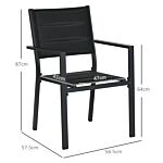 Outsunny Set Of Two Aluminium Stacking Garden Chairs