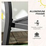 Outsunny Set Of Two Aluminium Stacking Garden Chairs