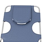 Outsunny Foldable Sun Lounger Set Of 2 With Reading Hole, Portable Sun Lounger With 5 Level Adjustable Backrest, Reclining Lounge Chair With Side Pocket, Headrest Pillow, Grey