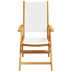 Vidaxl Reclining Garden Chairs 6 Pcs Cream White Fabric And Solid Wood
