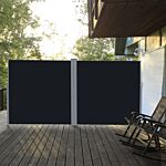 Outsunny 6 X 2m Retractable Sun Side Awning Screen Fence Patio Garden Wall Balcony Screening Panel Outdoor Blind Privacy Divider – Black