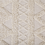 Area Rug Beige Cotton 140 X 200 Cm Minimalistic Tufted Geometric Pattern Living Room Bedroom Beliani