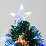 Homcom Homcm 1.2m Tall Artificial Tree Fiber Optic Colorful Led Pre-lit Holiday Home Christmas Decoration With Flash Mode, Green
