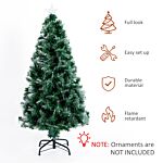 Homcom Homcm 1.2m Tall Artificial Tree Fiber Optic Colorful Led Pre-lit Holiday Home Christmas Decoration With Flash Mode, Green