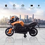 Homcom Kids Electric Pedal Motorcycle Ride-on Toy Battery Powered Rechargeable 6v Realistic Sounds 3 Km/h Max Speed For Girls Boy 18-48 Months Orange