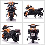 Homcom Kids Electric Pedal Motorcycle Ride-on Toy Battery Powered Rechargeable 6v Realistic Sounds 3 Km/h Max Speed For Girls Boy 18-48 Months Orange