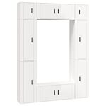 Vidaxl 8 Piece Tv Cabinet Set High Gloss White Engineered Wood