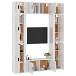 Vidaxl 8 Piece Tv Cabinet Set High Gloss White Engineered Wood