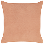 Chaise Lounge Peach Pink Velvet 2 Seater Left Hand Throw Cushion Retro Minimalistic Beliani