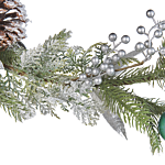 Artificial Christmas Garland Green Silver Synthetic Material 150 Cm With Ornaments Frosted Beliani