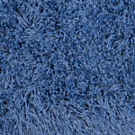 Shaggy Area Rug High-pile Carpet Solid Blue Polyester Round 140 Cm Beliani