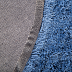 Shaggy Area Rug High-pile Carpet Solid Blue Polyester Round 140 Cm Beliani