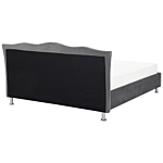 Eu Super King Size Bed Dark Grey Velvet 6ft Upholstered Frame With Storage Nailhead Trim Crystal Buttons Headrest Beliani