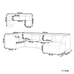 Modular Right Corner 5 Seater Sofa Off White Corduroy With Ottoman 5 Seater Sectional Sofa Modern Design Beliani