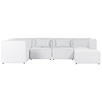 Modular Right Corner 5 Seater Sofa Off White Corduroy With Ottoman 5 Seater Sectional Sofa Modern Design Beliani