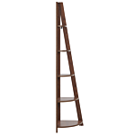 4-tier Ladder Bookcase Dark Wood Book Shelf Corner Display Beliani