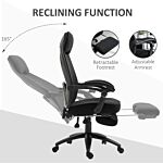 Vinsetto Mesh Office Chair With Footrest For Home Office Lunch Break Recliner High Back Adjustable Height With Headrest, Black