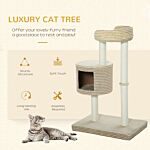 Pawhut Multi-level Cat Tree Tower Activity Center Climbing Frame Kitten House Furniture With Jute Scratching Posts Condo Perch Plush Fabric