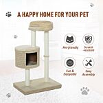 Pawhut Multi-level Cat Tree Tower Activity Center Climbing Frame Kitten House Furniture With Jute Scratching Posts Condo Perch Plush Fabric