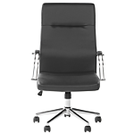 Home Office Chair Faux Leather Black Adjustable Height Swivel Tilting Seat Beliani