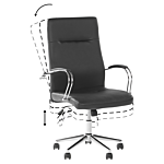 Home Office Chair Faux Leather Black Adjustable Height Swivel Tilting Seat Beliani