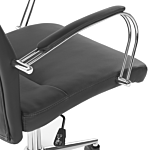 Home Office Chair Faux Leather Black Adjustable Height Swivel Tilting Seat Beliani