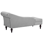 Chaise Lounge Light Grey Velvet Upholstery Black Legs Modern Design Beliani