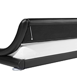 Platform Waterbed Black Faux Leather 4ft6 Eu Double Size With Mattress Accessories Led Illuminated Headboard Beliani