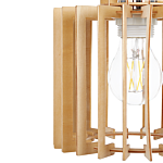 Hanging Lamp Light Wood Mdf Metal Pendant Lighting Open Shade Boho Design Kitchen Living Room Decorations Beliani