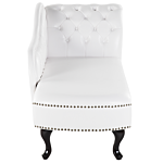 Chaise Lounge White Right Hand Faux Leather Buttoned Beliani