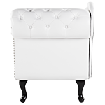 Chaise Lounge White Right Hand Faux Leather Buttoned Beliani