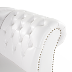 Chaise Lounge White Right Hand Faux Leather Buttoned Beliani