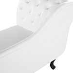 Chaise Lounge White Right Hand Faux Leather Buttoned Beliani